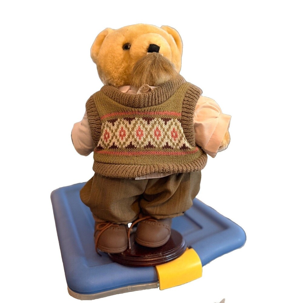 RETIRED Vintage 1992 THT Jointed Teddy Bear with Sweater and Mustache